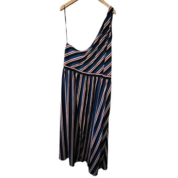 Soncy Multicolored Striped One Shoulder Maxi Dress Size 4X NWT - Picture 2 of 9